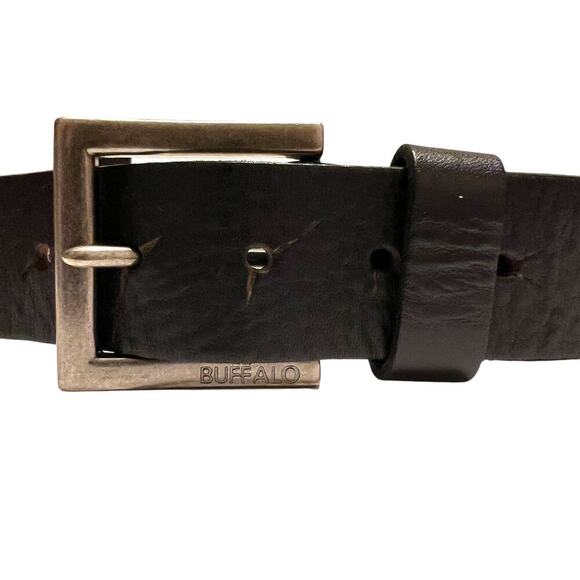 BUFFALO David Bitton Genuine Leather Belt in Black Men's Size XL - Picture 2 of 8